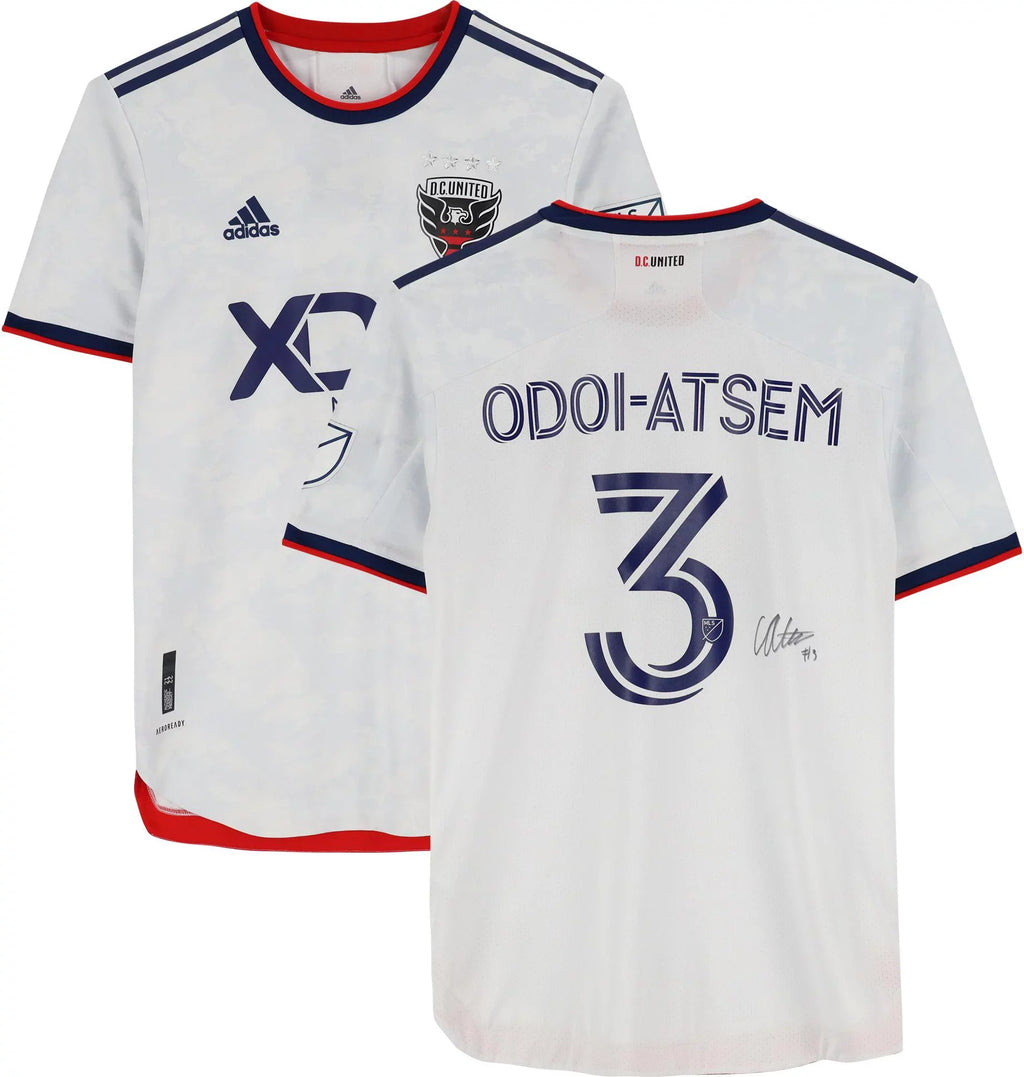 #3 Authentic MLS Jersey 2022 - Fanatics - Size Season Match-Used from D.C. Certified Chris Autographed Odoi-Atsen White M the United