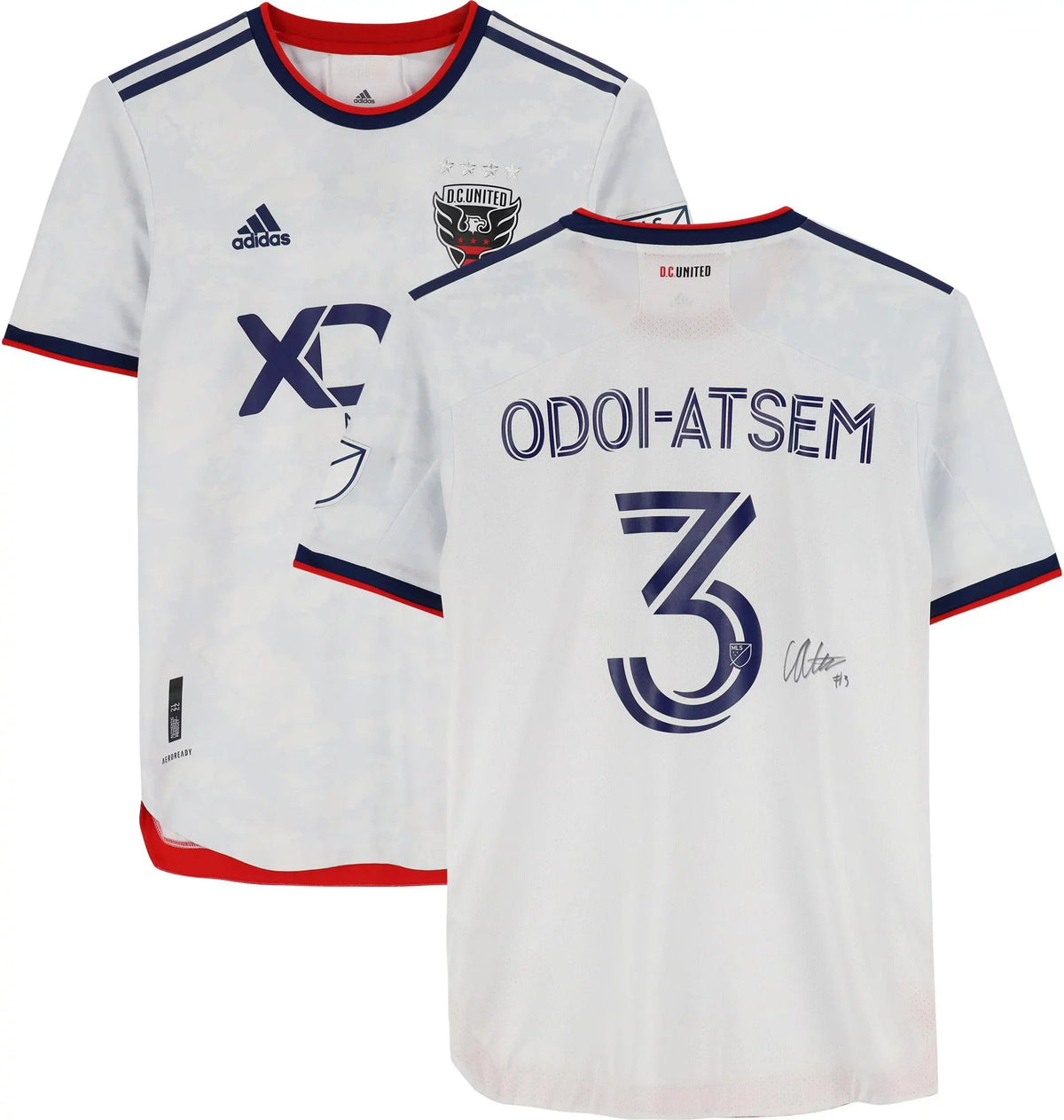 #3 Authentic MLS Jersey 2022 - Fanatics - Size Season Match-Used from D.C. Certified Chris Autographed Odoi-Atsen White M the United