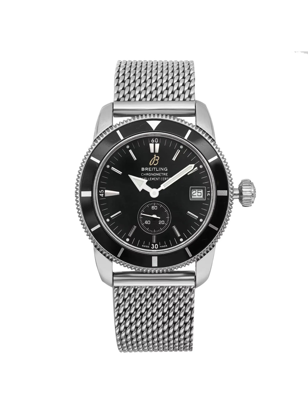 Steel Breitling Mens SuperOcean A3732024-B869SS Heritage Watch Black Dial 38mm