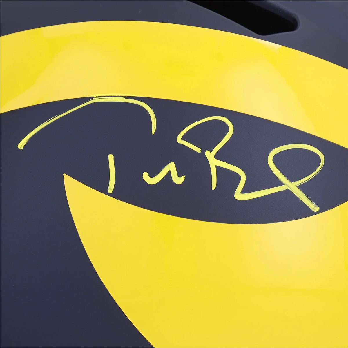 Autographed Yellow Brady Replica Authentic Fanatics in Certified Michigan (Signed Paint) Helmet Riddell - Tom Wolverines