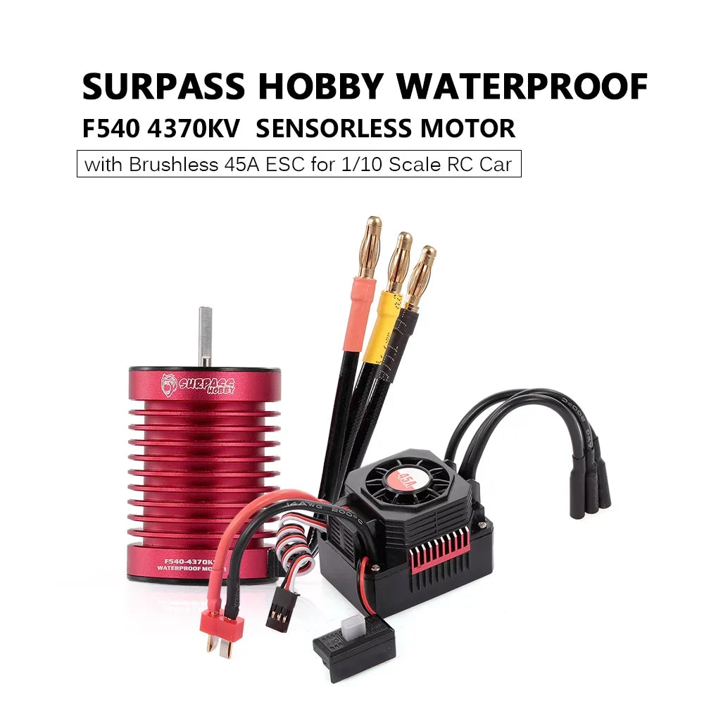 ESC Brushless Motor HOBBY Car Eccomum with BEC for SURPASS Waterproof 4370KV RC 45A F540 1/10 Truck