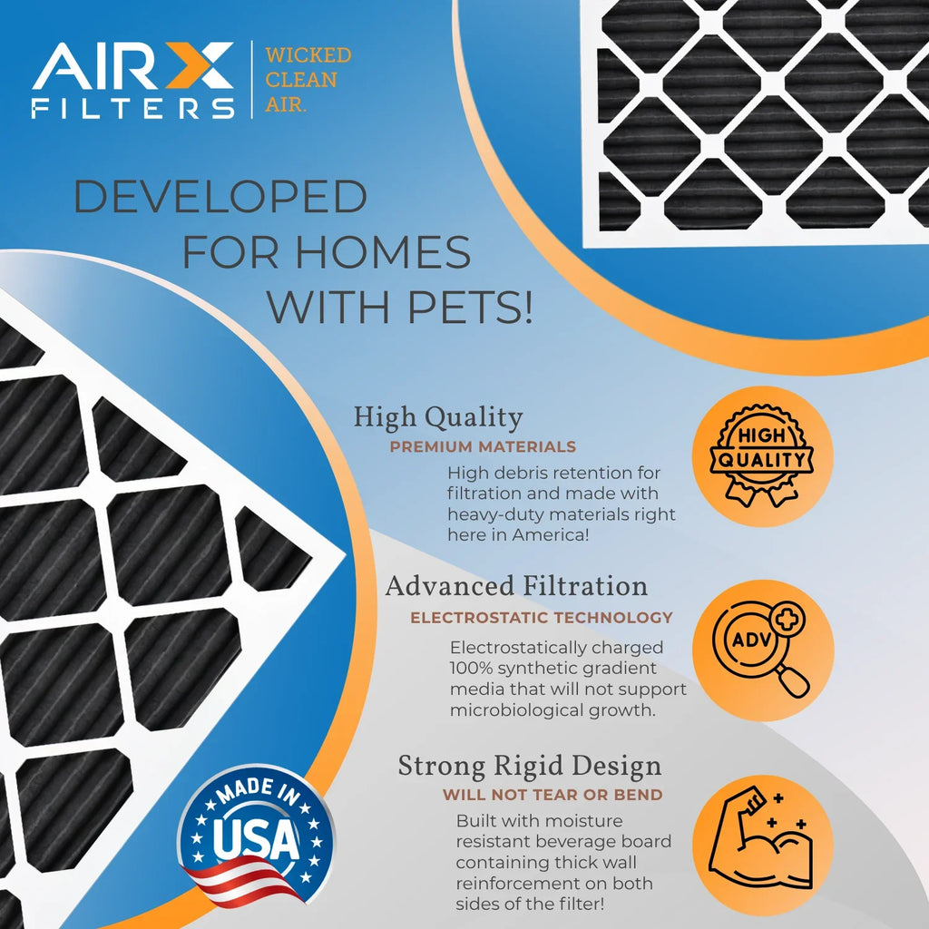MERV Furnace Carbon Comparable Odor 5 WICKED CLEAN AIR. Air Filter 700 FPR AIRX Pack 14x25x1 AC Eliminator HVAC Filters 8 & by to FILTERS Premium USA 14x25x1 Filter Made 6 MPR