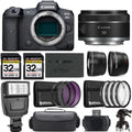 '+Flash- +50mm Lens Canon Camera R5 EOS Kit Mirrorless STM f/1.8