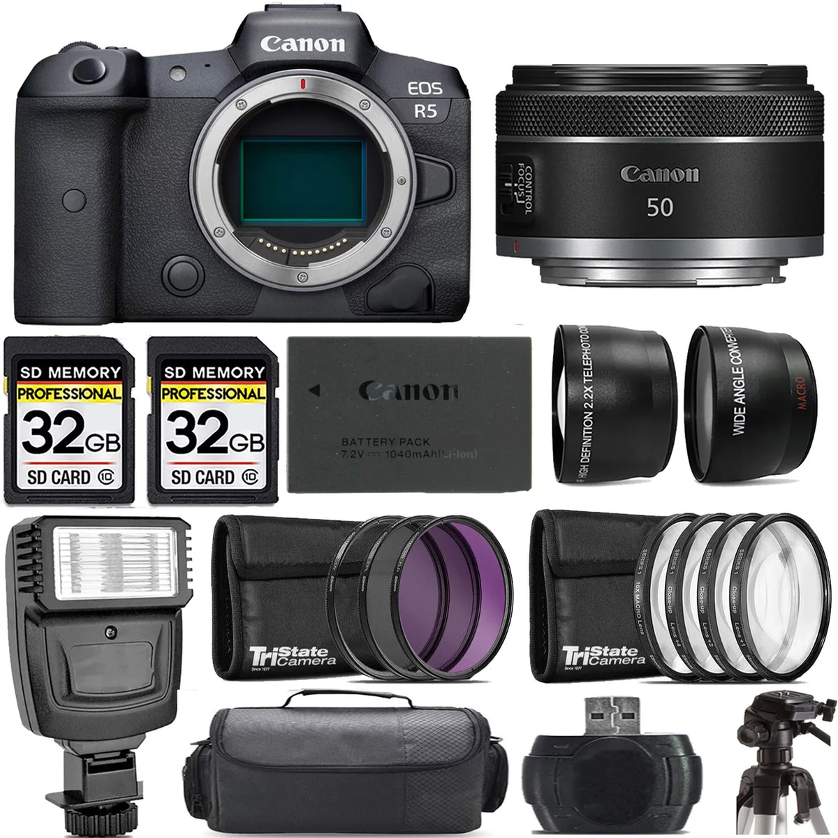 '+Flash- +50mm Lens Canon Camera R5 EOS Kit Mirrorless STM f/1.8