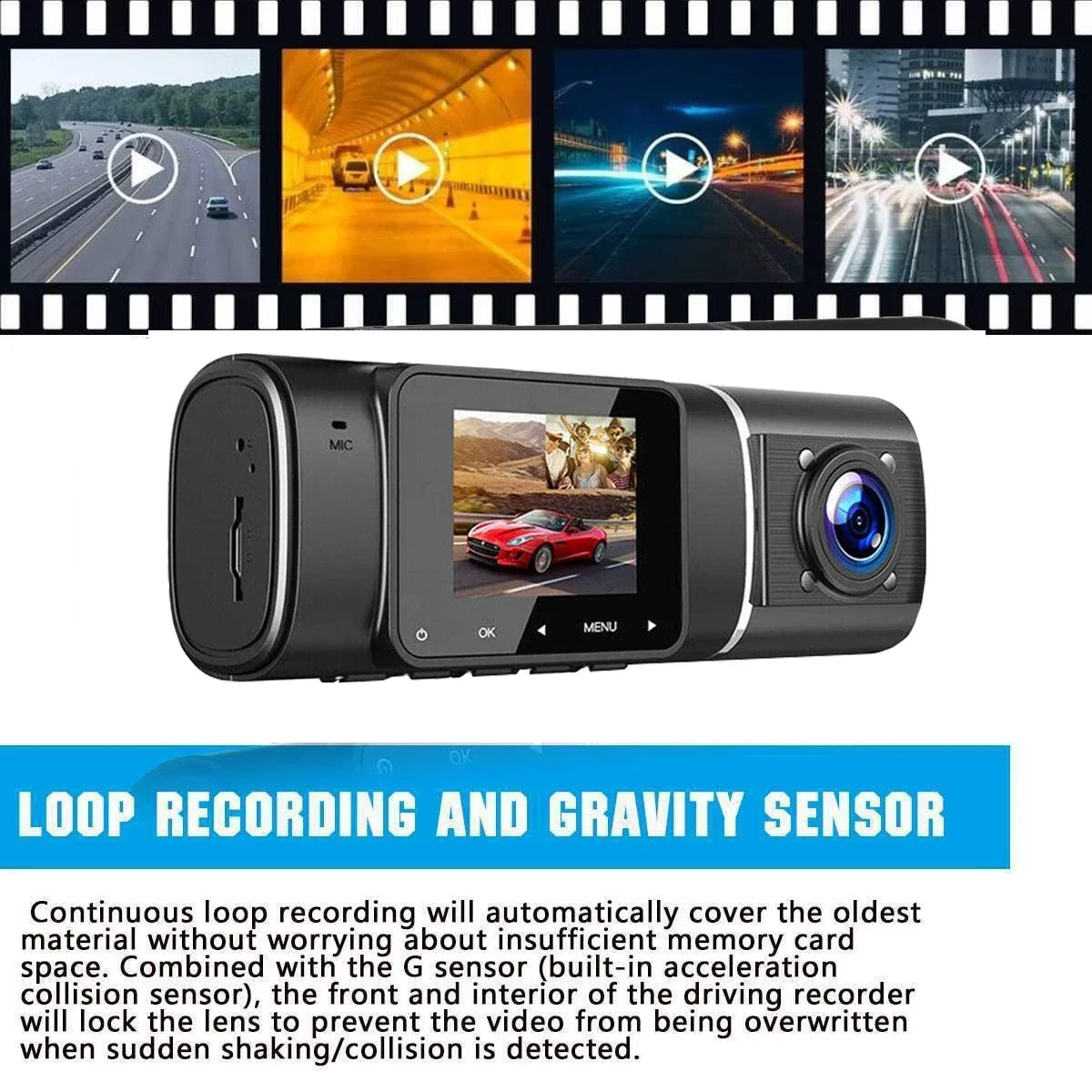 Car 1080P 1.5 Cam Loop FHD Camera Camera Dash Mode, ,Parking Display Vision Recording, HDR Night LCD Car TOGUARD Inch ,IR G-Sensor,