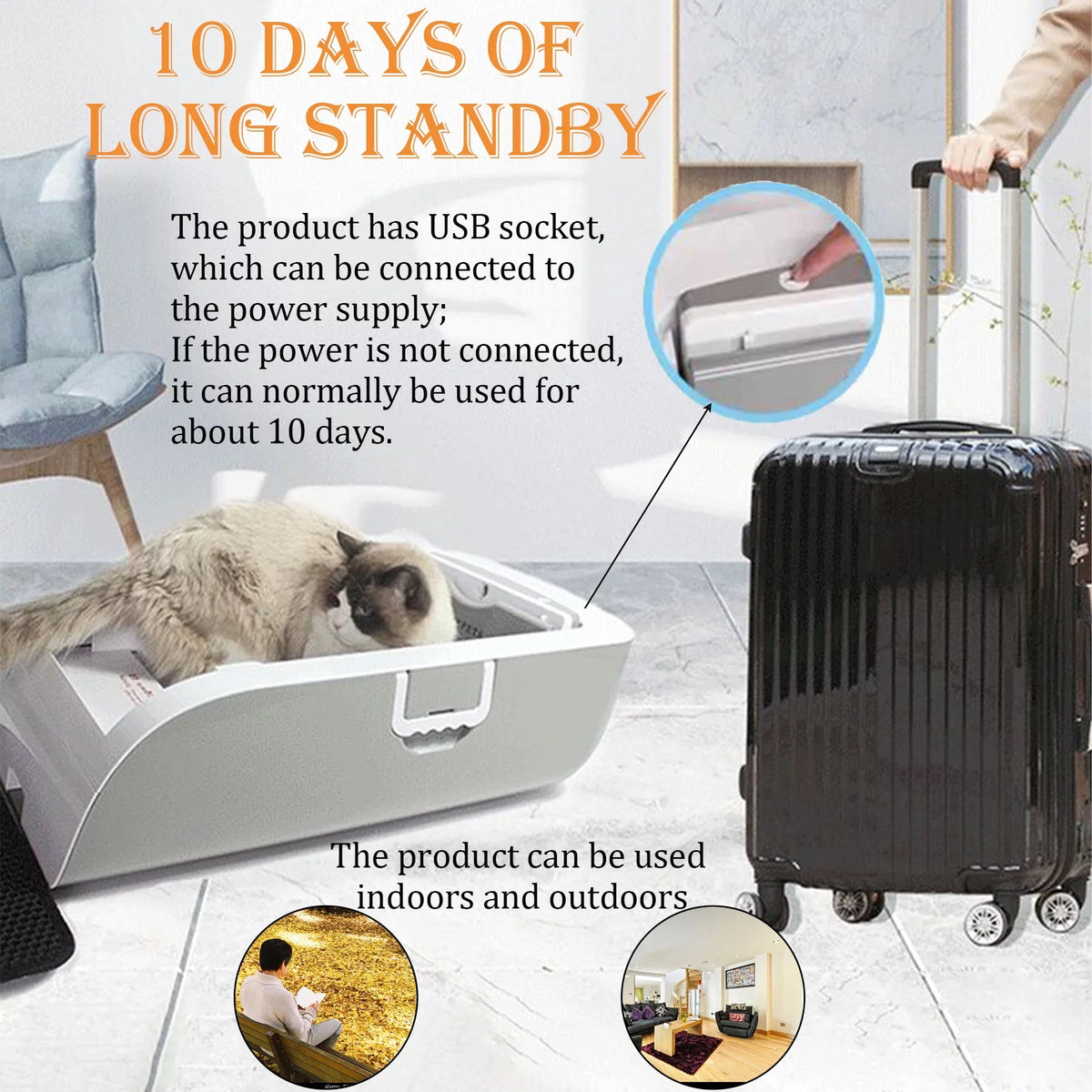 Self Removal No Anti-pinch Scooping Cat Smart Suhaco Intelligent Hood Automatic Control with Litter Litter Cleaning Box APP Litter & Mat Odor Box Sensing