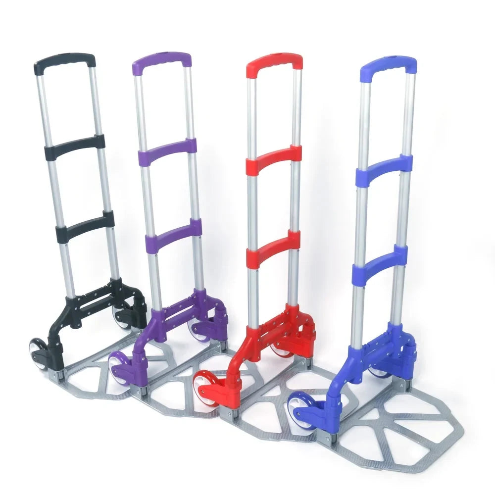 Folding Dolly Cart Portable Collapsible Aluminium BMTBUY Trolley Luggage Truck Hand Purple Push
