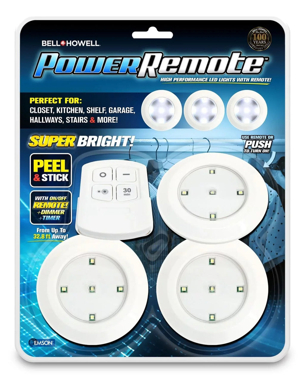 LED on As Lights Bright Performance + Bell Seen – with TV! 3 PACK Super Power Mini Howell High Remote, Remote