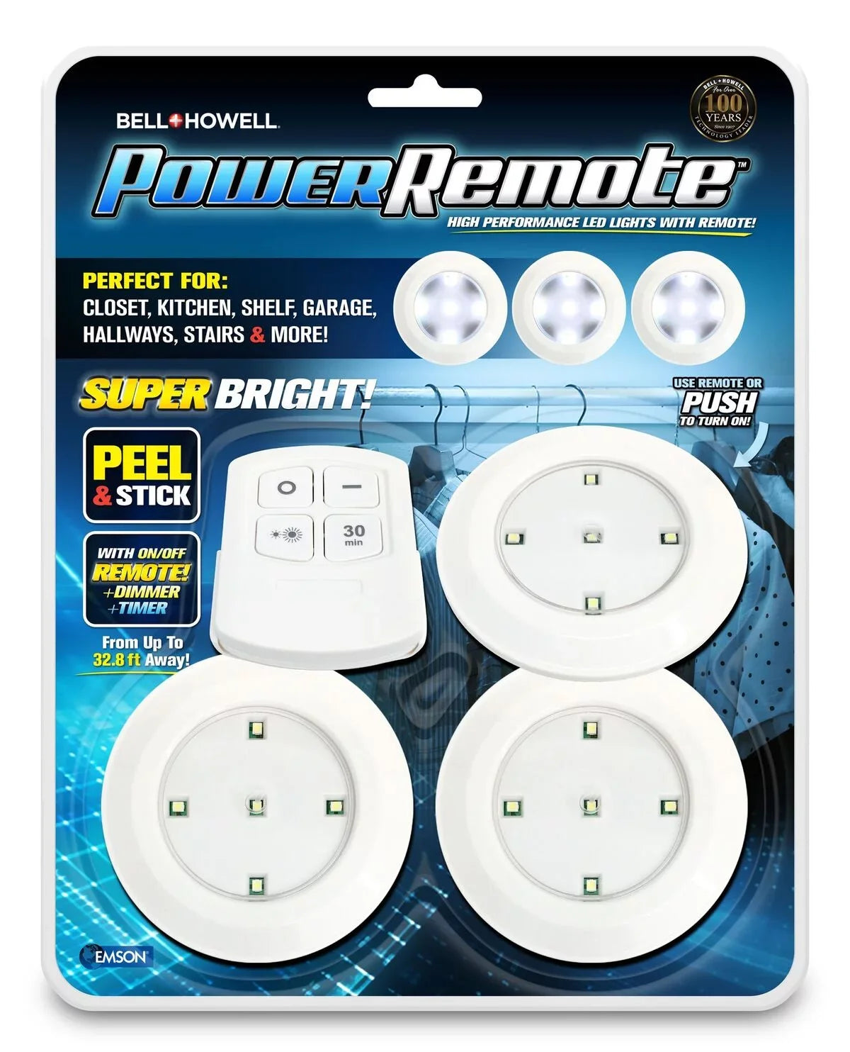 LED on As Lights Bright Performance + Bell Seen – with TV! 3 PACK Super Power Mini Howell High Remote, Remote