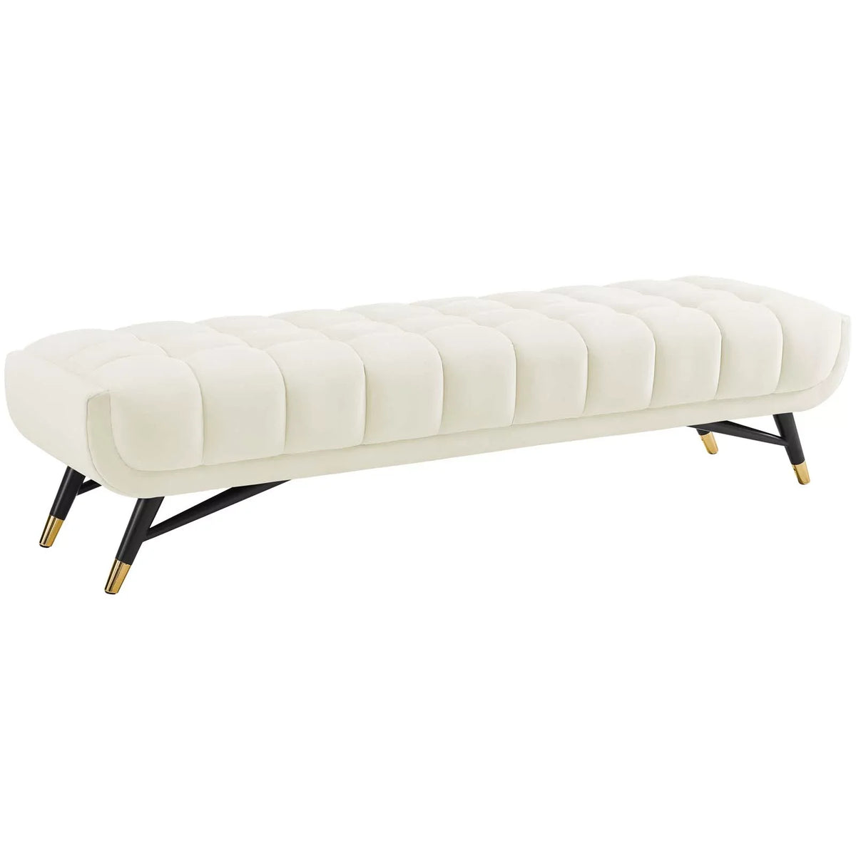 Performance in Ivory Modway Bench Adept Velvet