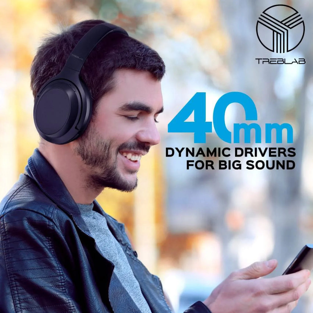 Control Bluetooth Charging, Ear - Canceling 45H Headphones with Hybryd TREBLAB Z7 Wireless & Mic USB-C Fast Touch Over ANC PRO Playtime Headphones (Grey) - Noise Sound, Active w/aptX, Stereo