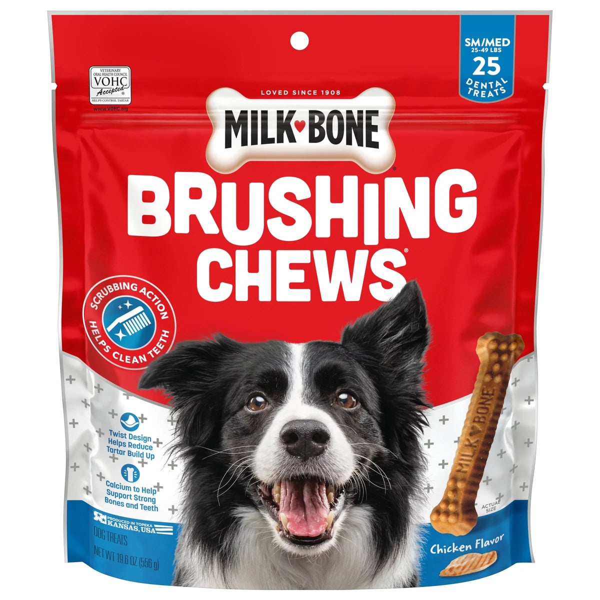 25 Daily Dog Oz. Brushing Small/Medium, Bones 19.6 Bag, Per Milk-Bone Treats, Dental Bag Chews