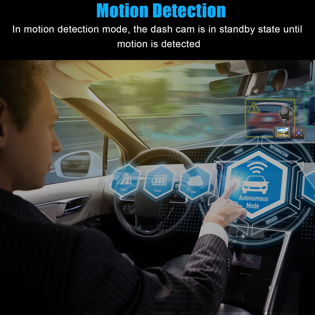 Camera IPS Monitor Wide 1080P Front Car Driving Angle, WDR, Dual Dashboard Car Recording, DVR Dash G-Sensor, Loop Parking and 2" 170° Recorder Vision, with Inside Screen, Night EEEKit with Car Cam,