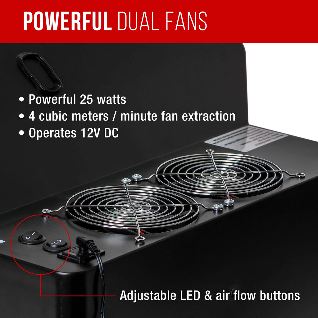 Hobby Dual Airbrush with Hose Extension (Extends Kit up to Spray Portable, 5.6 Lights, Feet) Booth Exhaust LED Fan,