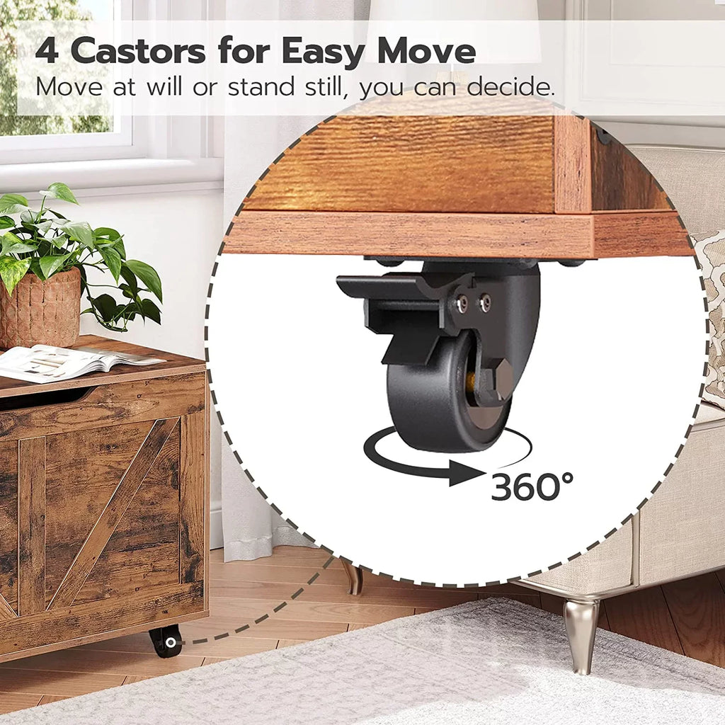 Storage Brown Sturdy Bench, Safety Storage U-Shaped Hinge, Bench Shoe Supports Assembly, Storage on lb, Trunk Rustic Wheels, Bench, Opening, Wooden Movable, FG74CW01 WAGEE Chest, Entryway 220 Easy