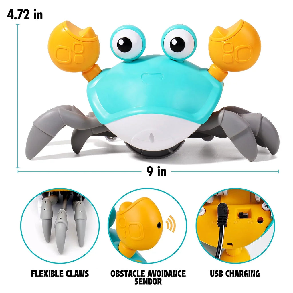 For Walking Toys Alin Cute Music Learning Time Toddlers And For Tummy Infant Interactive 36 Gifts Development & Crab: Baby Toy Crawl, Crawling Months Gift Birthday Kids