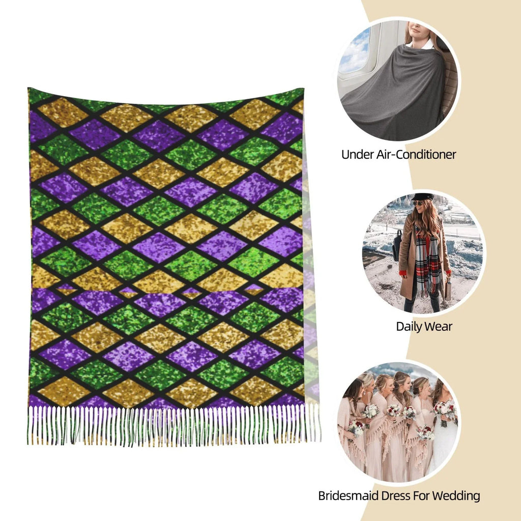 Green Purple Shiny Winter For Gifts- Wrap Women Feel Cashmere Scarves Gras Mardi Bingfone Soft Scarf Elegant Large Art Warm Shawl Print