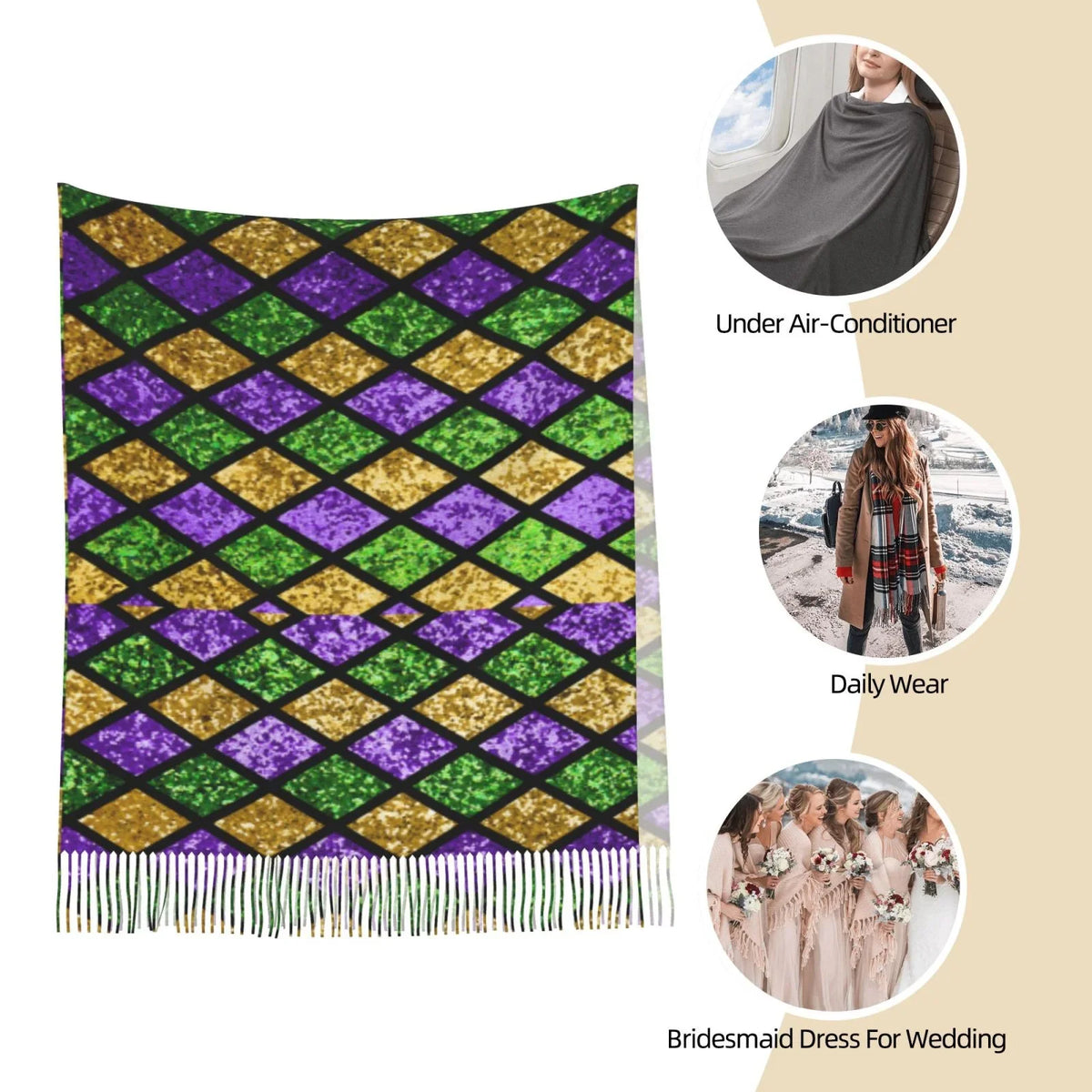 Green Purple Shiny Winter For Gifts- Wrap Women Feel Cashmere Scarves Gras Mardi Bingfone Soft Scarf Elegant Large Art Warm Shawl Print