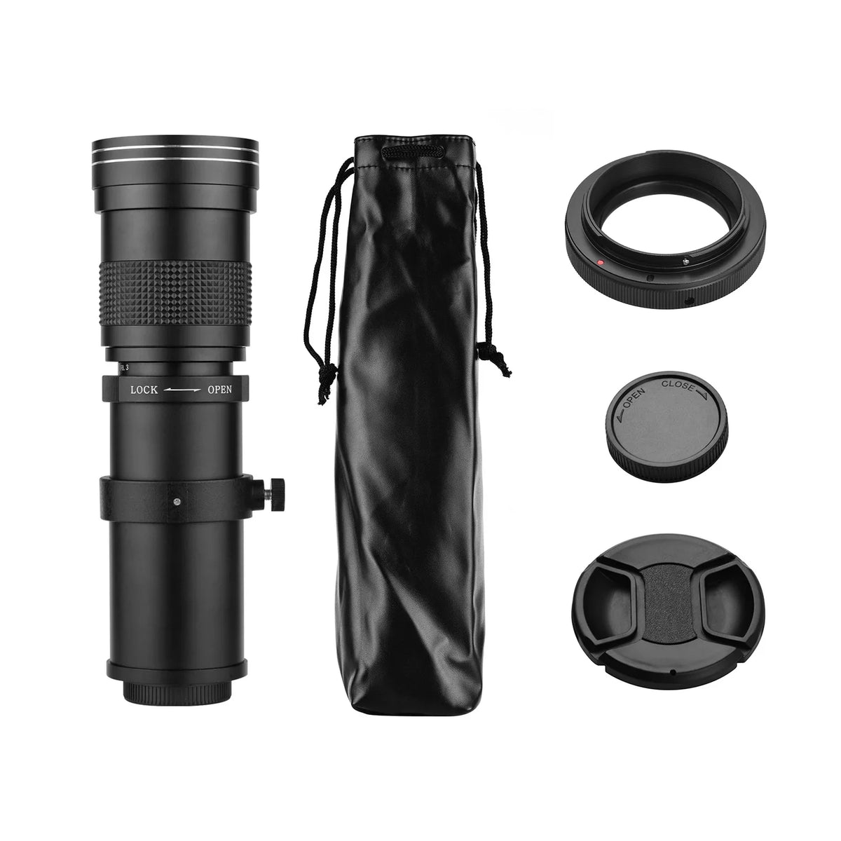 50D 70D Zoom Cameras for MF 420-800mm 77D T7s Thread T Adapter with T7i 7D 60D Telephoto EF-Mount Replacement T6 T6s 80D 60Da Camera Suzicca Mount 6D Canon Super 5D Universal F/8.3-16 Ring Lens 1/4