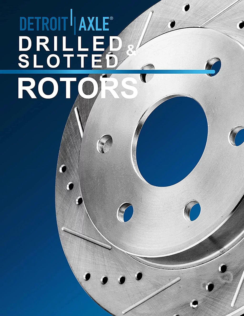 Rotors Ceramic Tahoe Disc 12'' Front Rotors for Silverado Drilled 12.78'' GMC Axle Safari Astro Brake Kit Yukon Replacement Brake Detroit 1500 and Slotted Brakes Pads: Chevy Sierra Rear -