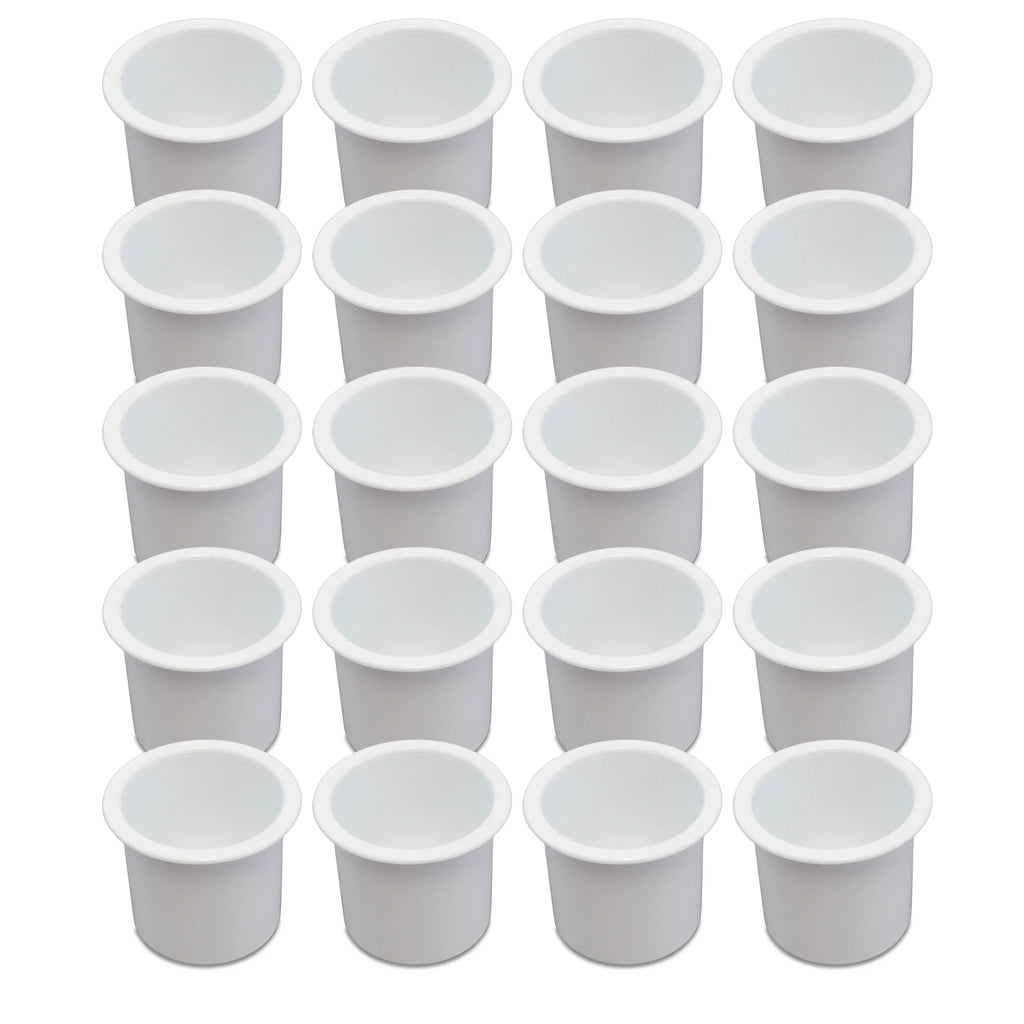 RV Cup Drop Car Recessed Boat White Pocket Plastic Game Motorhome for Universal Holder Insert 20 Table Camper Truck In Sofa Marine Pontoon