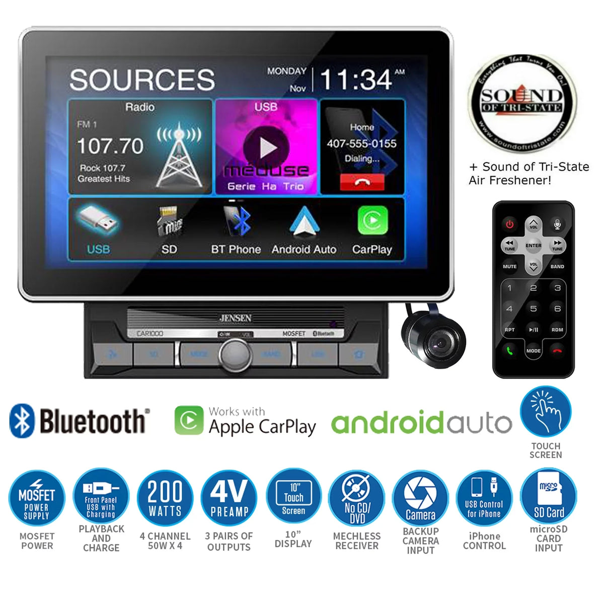 Back- CAR1000 Multimedia Digital Receiver Camera w/ up Jensen