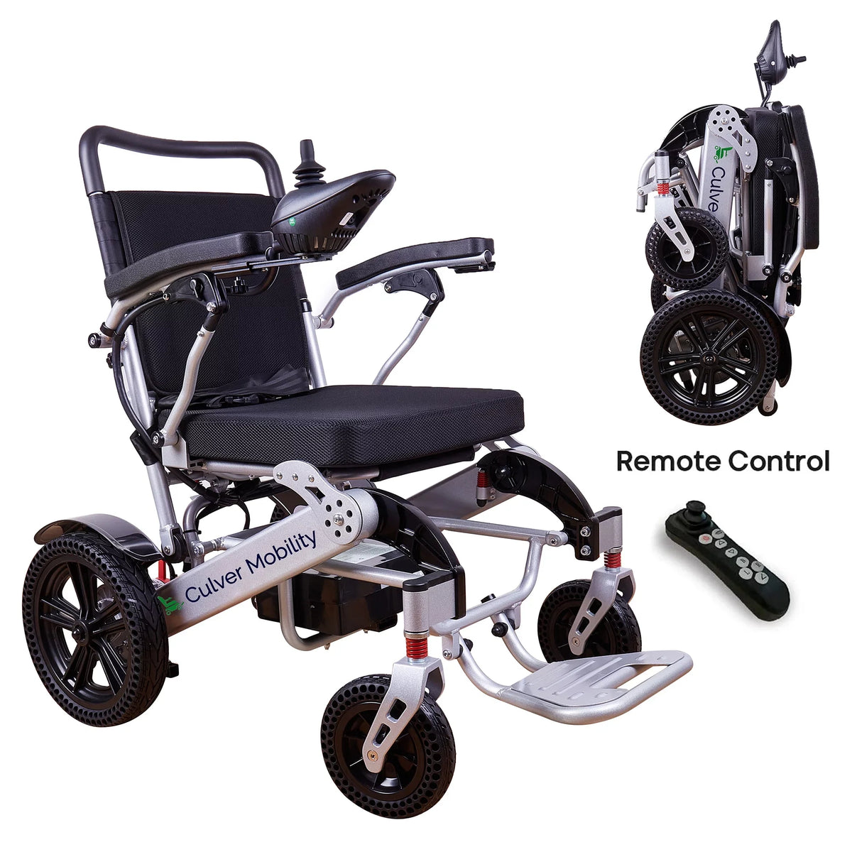 Alton Foldable Electric Wheelchairs Mobility 360lbs - Power miles - 500W SILVER 20 - Exclusive - Lightweight and