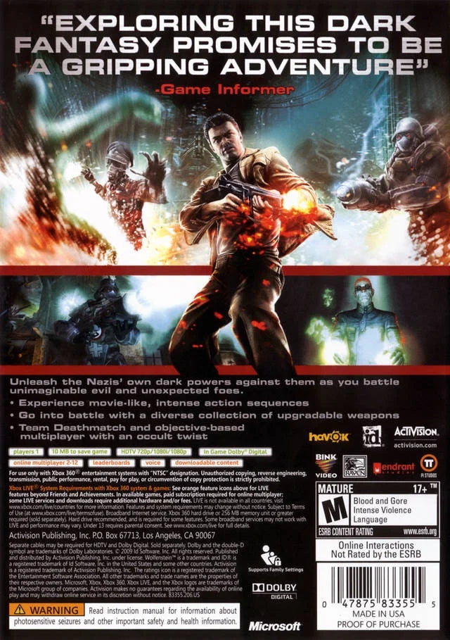 (Xbox Activision 360) Wolfenstein
