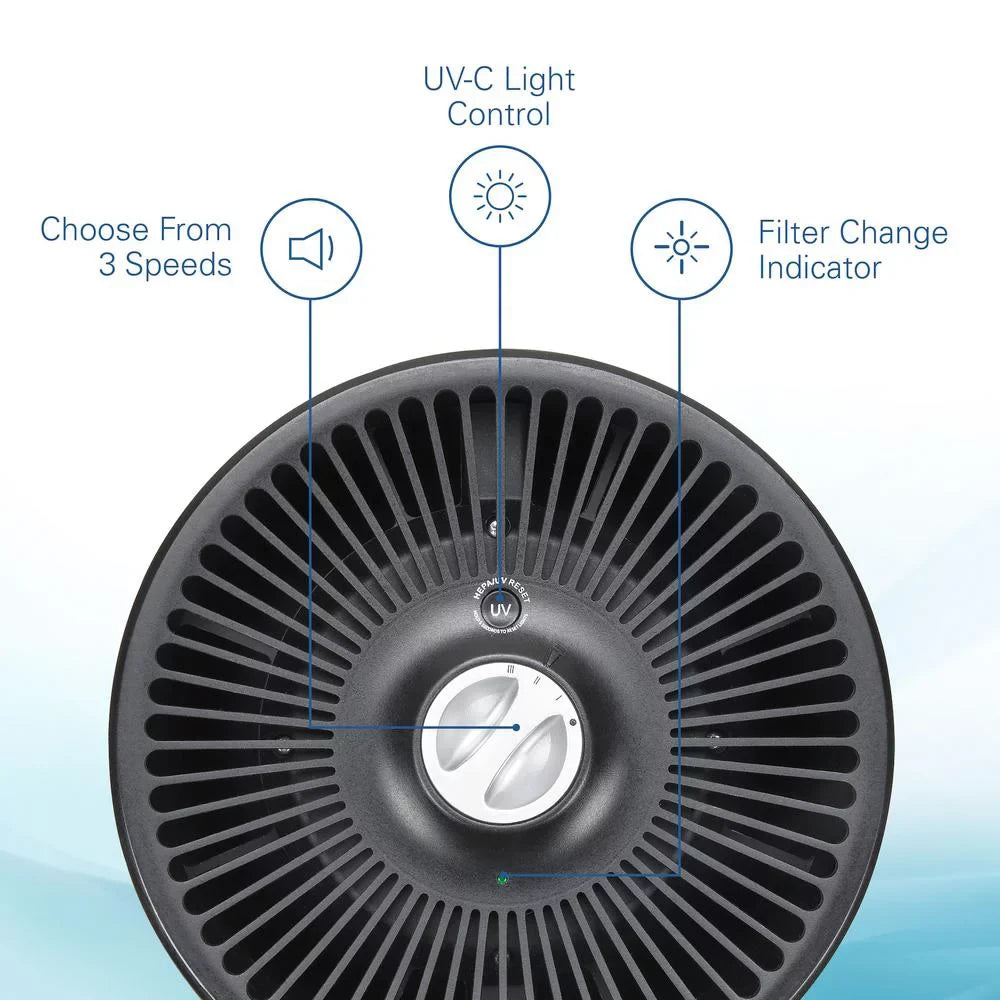 Air Filter, Purifier HEPA 150 Removes Sq. Mold, Smoke, Odors, with AC4700BDLX ft, UV-C, GermGuardian