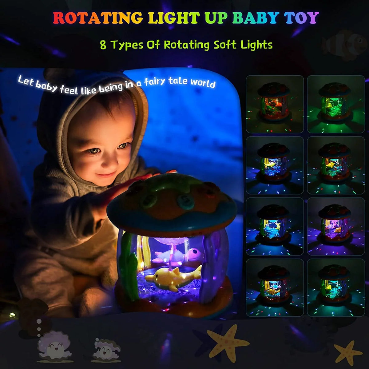 Musical Toys Months, 6 Year 1 Gifts Boys 3+ Toddlers to Educational for , Drum Learning 12 with 2 Baby Girls Toys Light Baby Toys Old Projector Melodies Rotating up