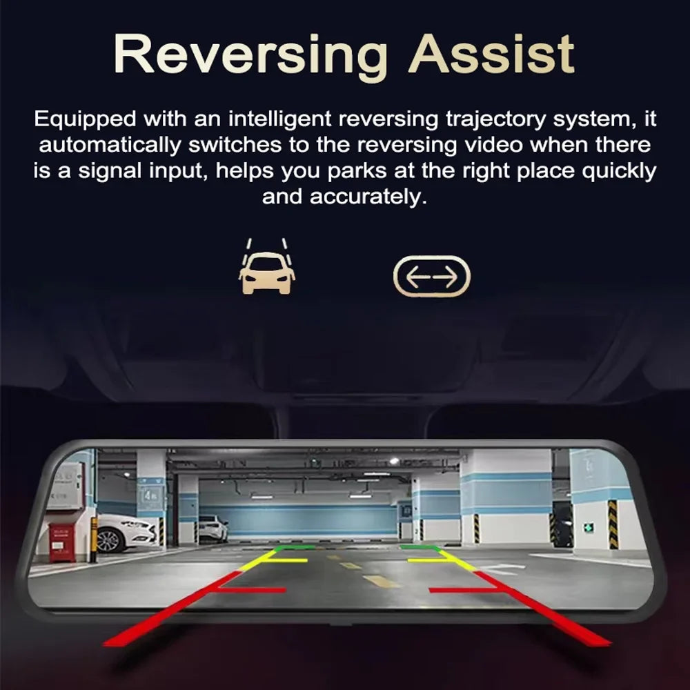 Wide Camera Cam Touchscreen, Angle, Inch Dash Full 170° Tomshoo with Motion Detection Dual 9.66