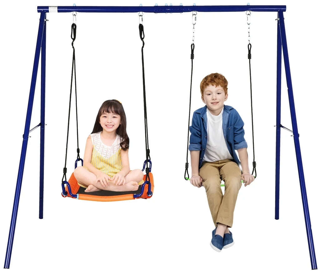 with Set 2-in-1 1Saucer Kids Outdoor 1Belt Swing Swing Swing Sets & Seat, Adjustable Set 440lbs Backyards, for with Swing Qhomic Swing Seat