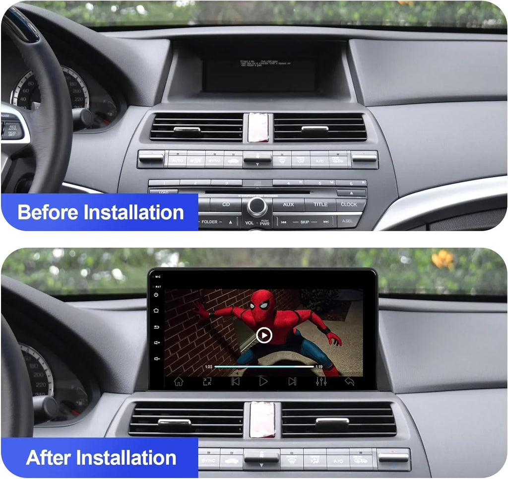 Camera 2009 FM 2+32G Din Support & with 2010 8th Android THONZER Auto IPS Radio Navi Car Car Android 10.1 Touchscreen BT Stereo 2011 inches Backup GPS 10 Double 2008 Accord Honda Carplay for Screen