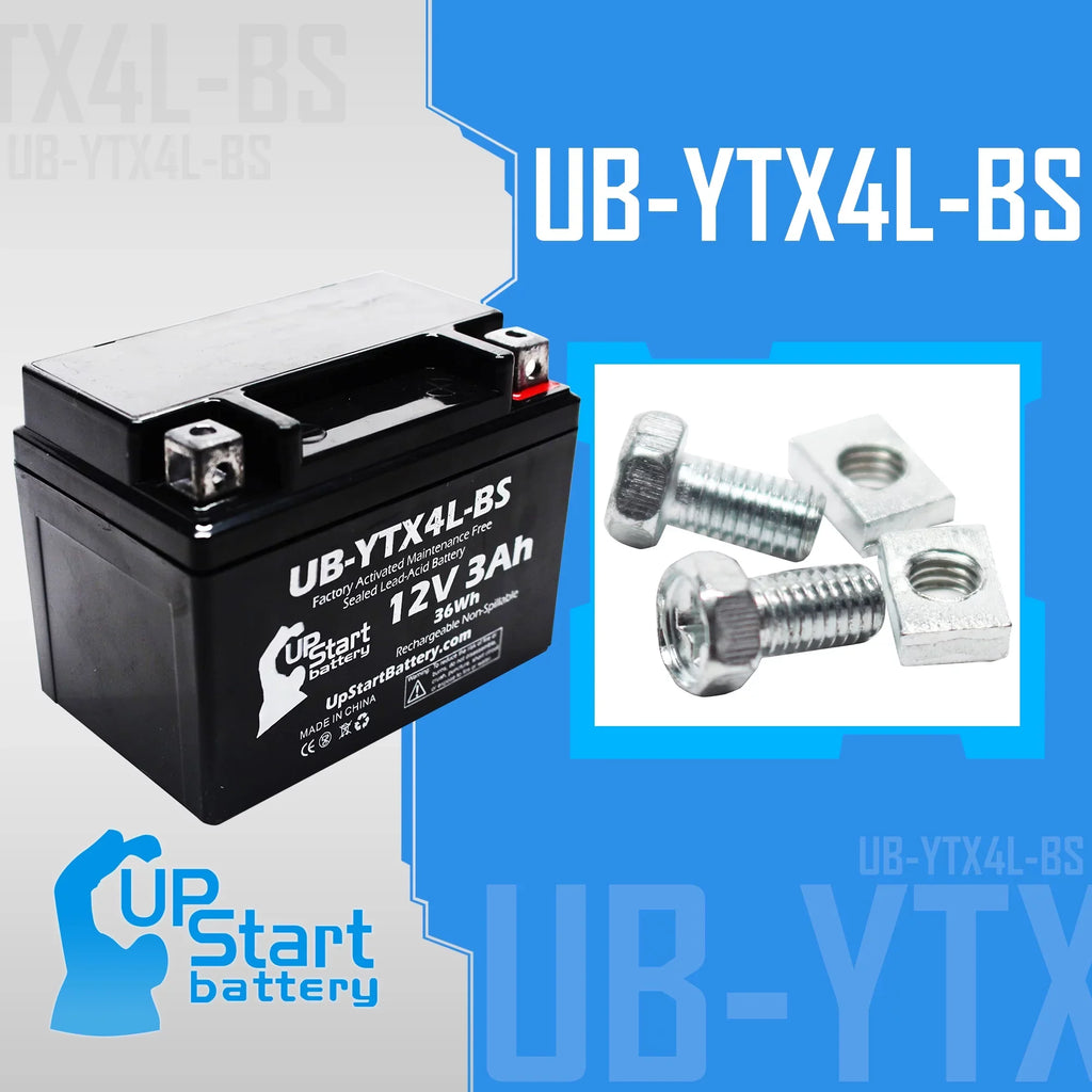 Quest Battery Factory (Can-Am) DS90, 3Ah, Replacement DS90F, UB-YTX4L-BS - 2-Pack Activated, Maintenance ATV Free, 90CC 12V, Bombardier 2008