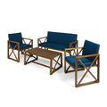 Dark GDF Wood 4 Acacia and Chat Set Cushions, Teal Studio Outdoor with Brown Seater Arcadia