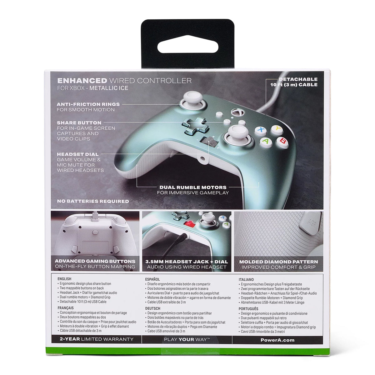 Series for PowerA Controller Metallic Xbox - X|S Wired Ice Enhanced