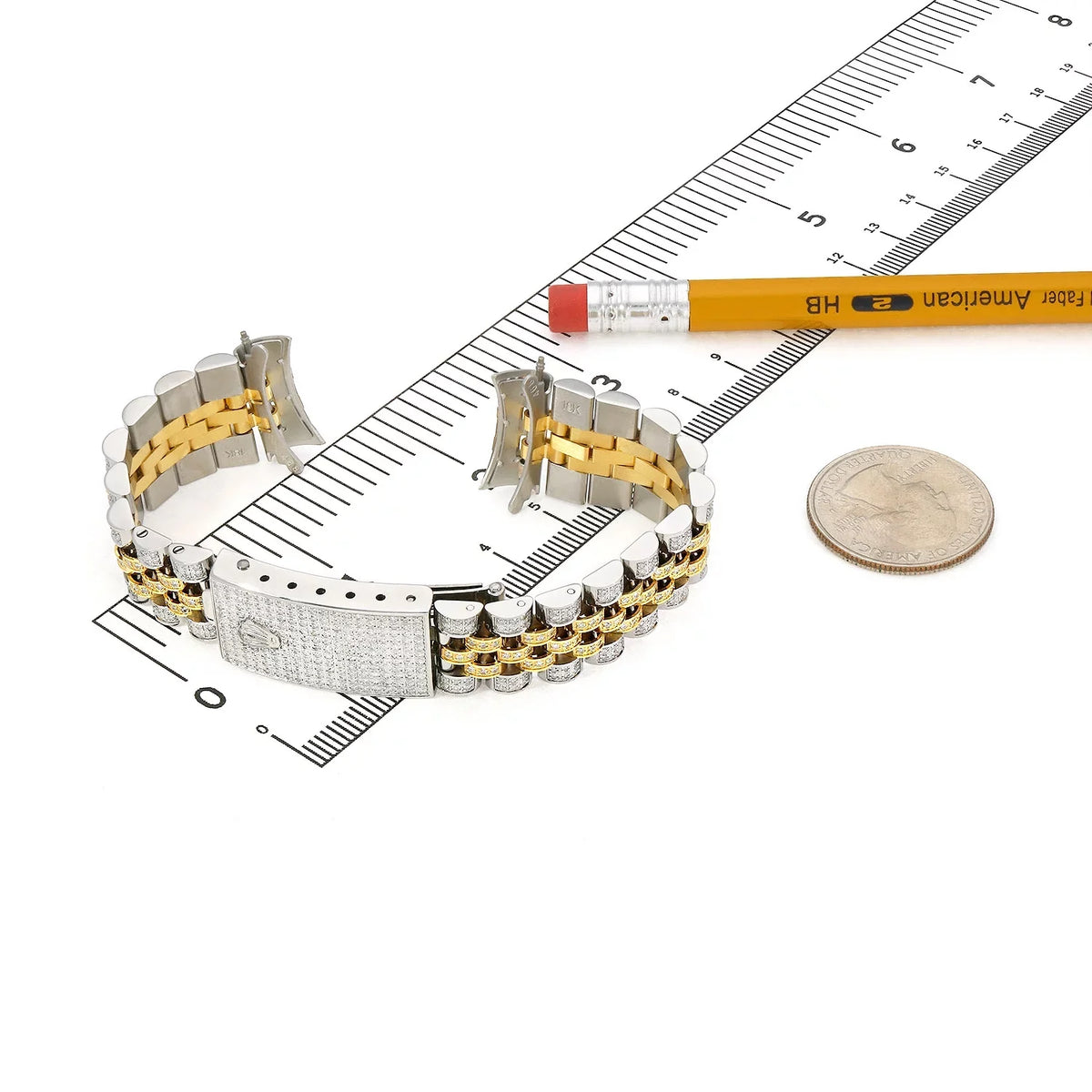 2-Tone Watch Rolex 36mm Natural 4.5C Band Yellow Datejust Jubilee Custom Diamond