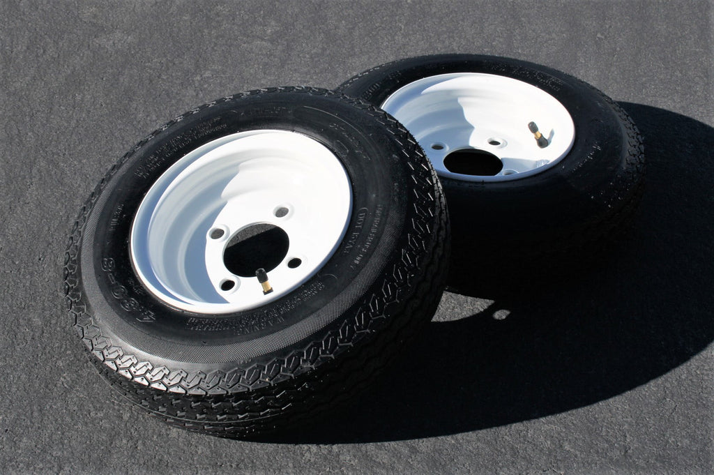 Wheel Tire Rim and Trailer 4.80-8 C 2-Pack 480-8 Load Antego Lug Tire Antego White 4 on Wheel