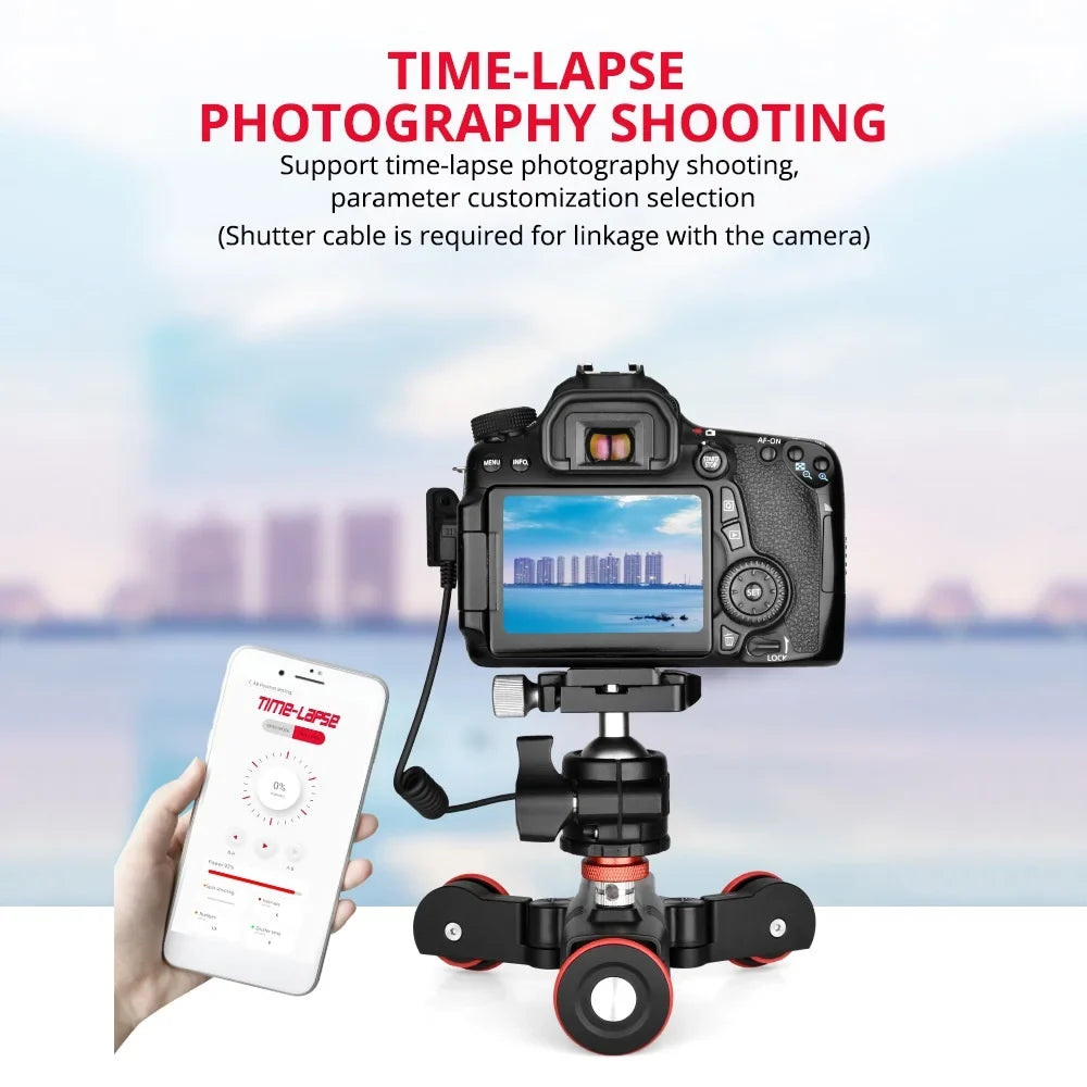 Motorized Dolly Wireless Video APP Auto Dolly,Adjustable Motorized L5i Mobile Andoer dsfen Car Dolly 3-Wheels Car APP Speed Auto Dolly Slider Time-Lapse 3-Wheels Dolly Slider 3-Wheels Video Line