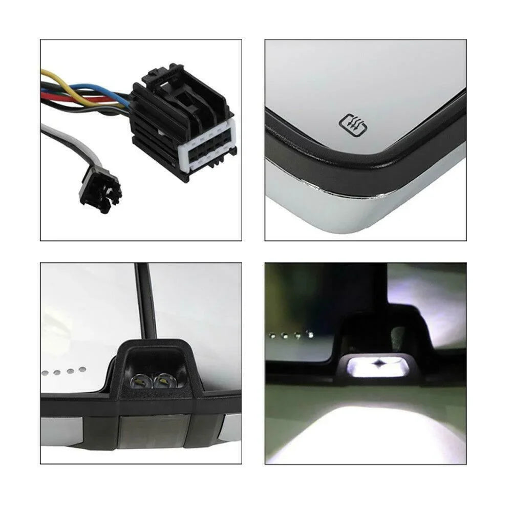 Heated Power Chevrolet Mirrors Towing For Chrome GMC Teledu LED Signal&Backup Lamp