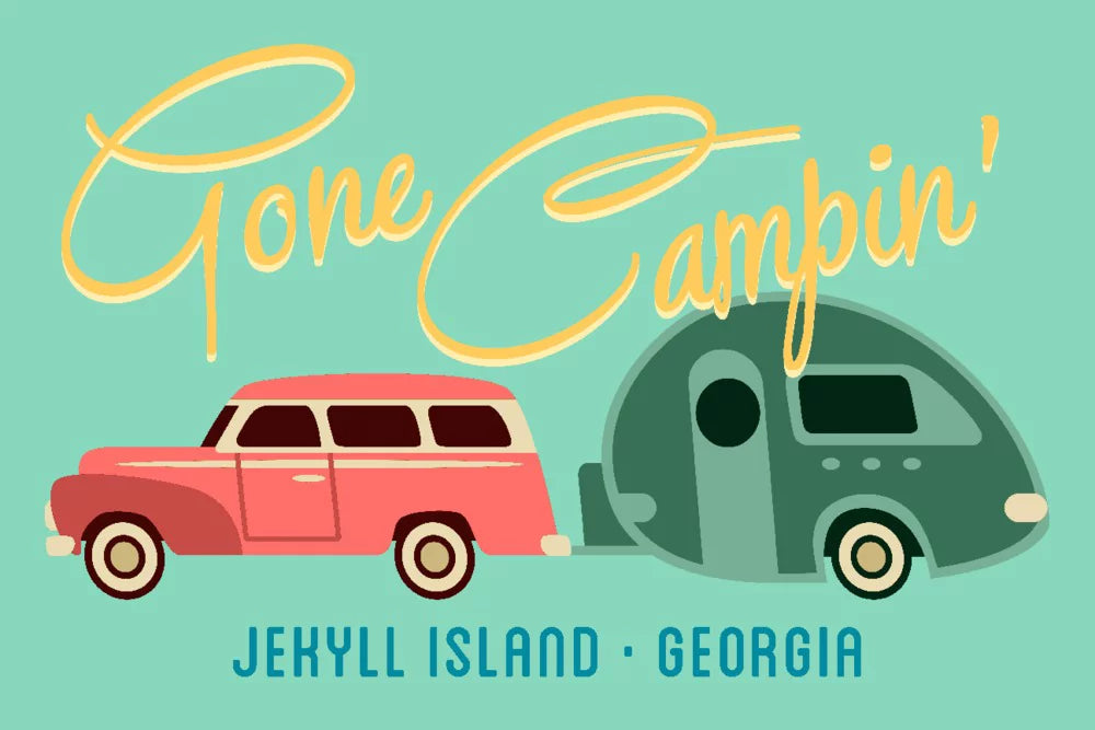 Gone Campin, Trailer, Georgia, (19x27 for inches, Puzzle Family, Adults and Geometric Piece Jigsaw Jekyll in 500 Island, Premium USA) Made
