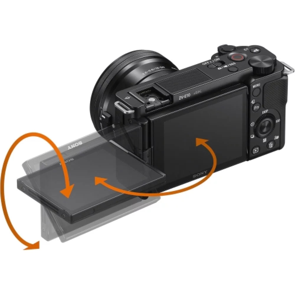 Camera Kit (Black) Items) Card Mirrorless Bag ZV-E10 64GB + (5 Flexible Cleaning Transcend Sony + Camera Bundle |16-50mm with Memory + Lens Tripod