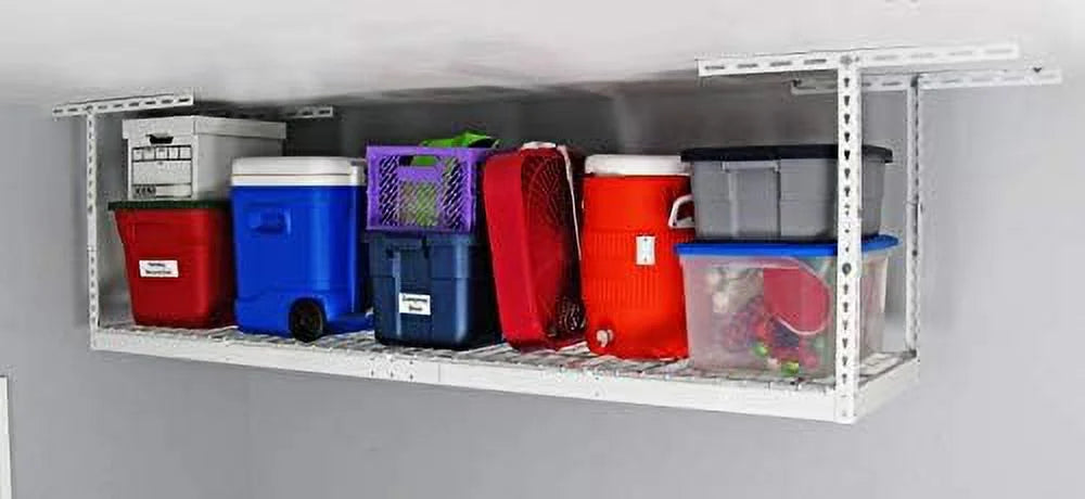 storage 18"-33") adjustable 2x8 overhead (white, weight overhead - rack garage capacity - height pound rack steel storage 400