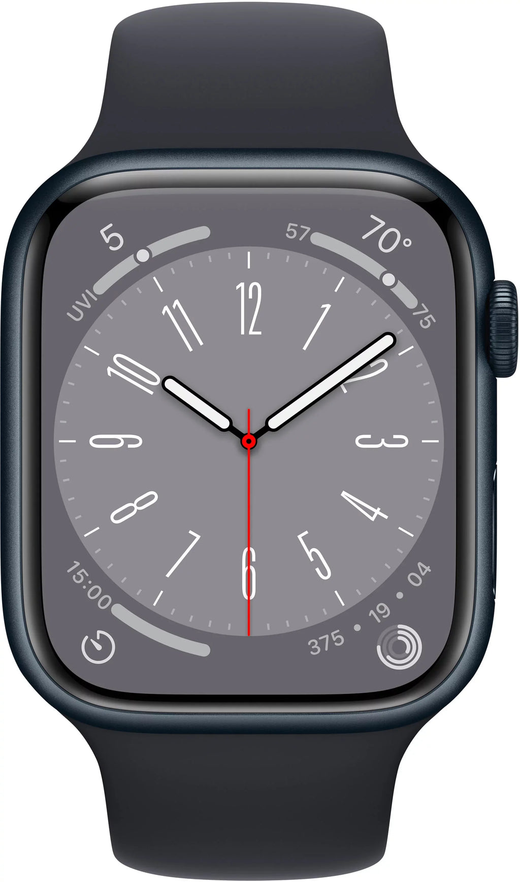 Apple 3K758LL/A Midnight Series Aluminum (Refurbished) Midnight Restored Band 45mm Watch - 8 8 Gen Sport