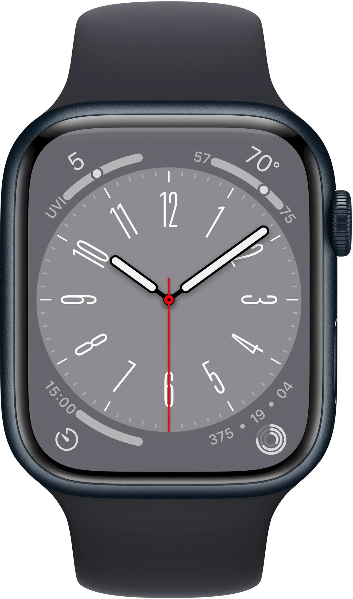 Apple 3K758LL/A Midnight Series Aluminum (Refurbished) Midnight Restored Band 45mm Watch - 8 8 Gen Sport
