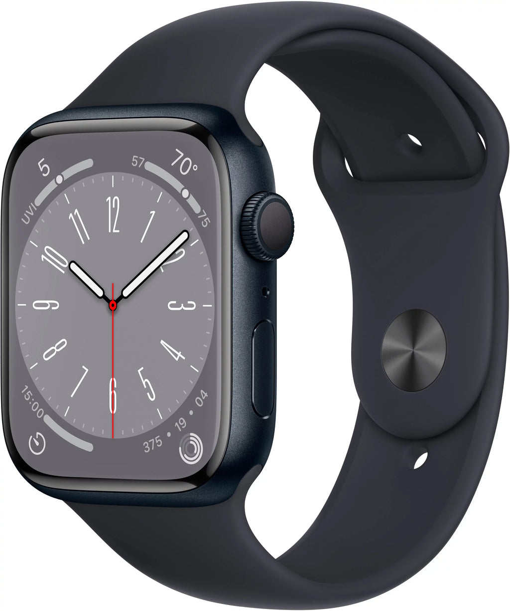 Apple 3K758LL/A Midnight Series Aluminum (Refurbished) Midnight Restored Band 45mm Watch - 8 8 Gen Sport