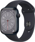 Apple 3K758LL/A Midnight Series Aluminum (Refurbished) Midnight Restored Band 45mm Watch - 8 8 Gen Sport