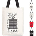 12 100% Canvas Reusable Tote - Bag Women Canvas Cute & Pocket, oz Picnic Office, Black An Men, Inner Durable For Print School, With Bags Design For Books Handles Max Cotton Fun Miller Multi-functional