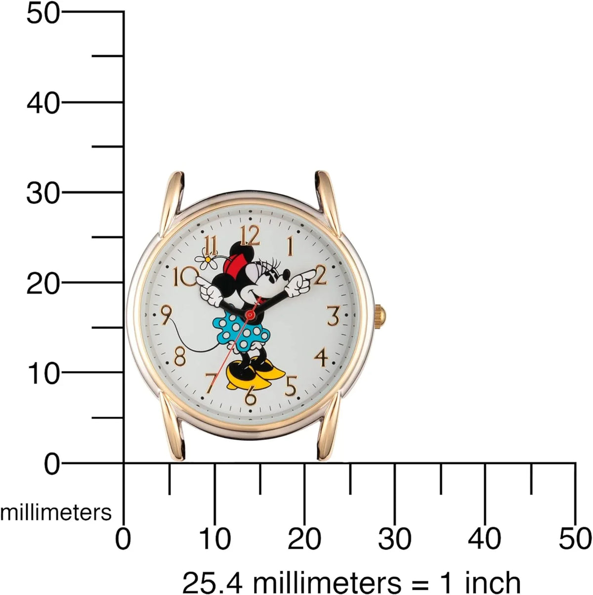 Disney Watch, Mouse Two Tone Women's Minnie Alloy Leather Cardiff W002770 Brown Strap,