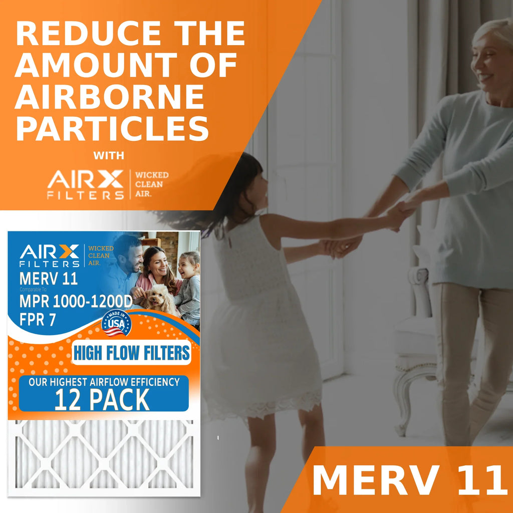 Furnace MERV 1000, in by MPR Pack of Filter Rating, 12 20x25x1 11 CLEAN FILTERS of FPR 12 Filters Filters MPR AIRX USA Furnace to Comparable 7, 1200, Efficiency WICKED Pack AIR. Air High Made